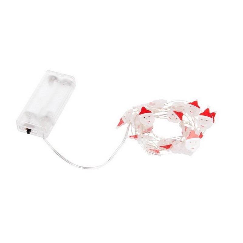 Catena luminosa da 20 led a forma di Babbo Natale a batteria